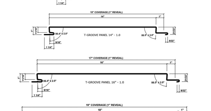 T-Groove® Dimensions
