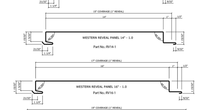 Western Reveal® Panel Dimensions - 1.0