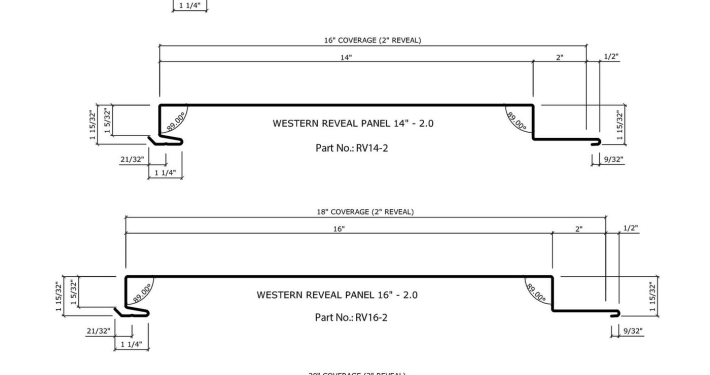 Western Reveal® Panel Dimensions - 2.0