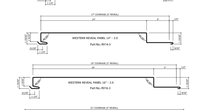Western Reveal® Panel Dimensions - 3.0