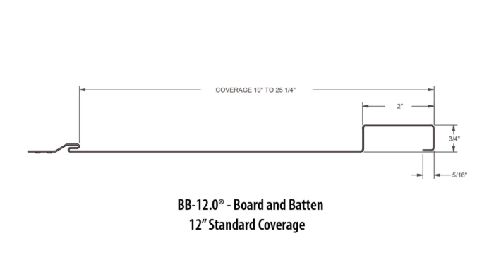 Line Drawings - BB. 12.0 Board And Batten Panel